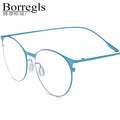 Borregls Alloy Glasses Frame Women Brand Design Round Eyeglasses High-Quality Ultralight Full-Rim Optical Korean Eyewear 10084