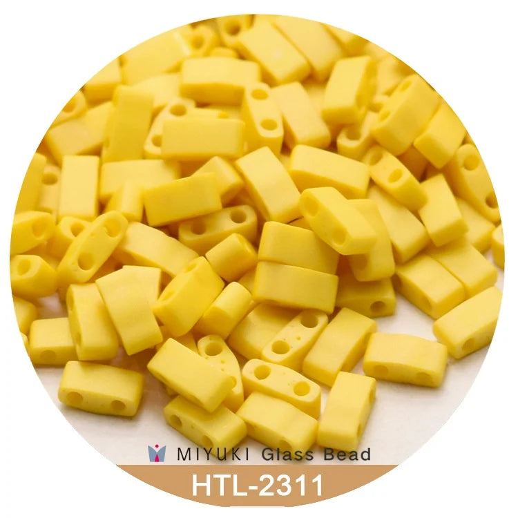 Miyuki  Half Tila Beads 5 * 2.3 * 1.9 mm [17 Color Frosted  Dyed ]10g Pack