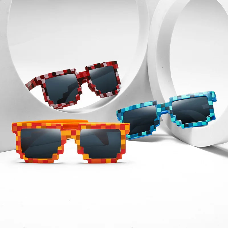 Children's Sunglasses Funny Plaid Sunglasses Cute Mosaic Glasses