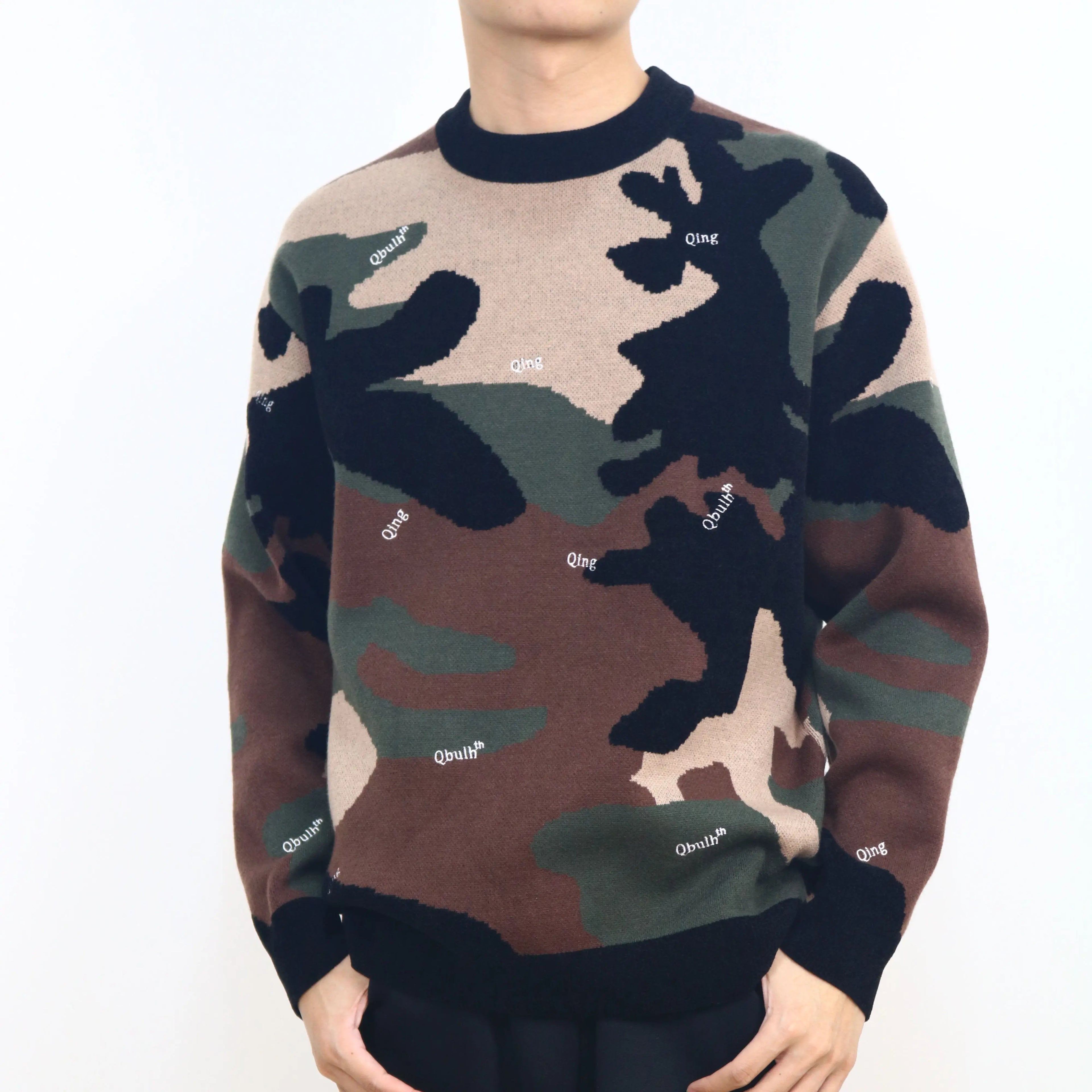 Hot Selling Men's Wool/Acrylic Knitted Pullovers Long Sleeve Crew Neck Sweaters Breathable Anti-Shrink ODM for Autumn