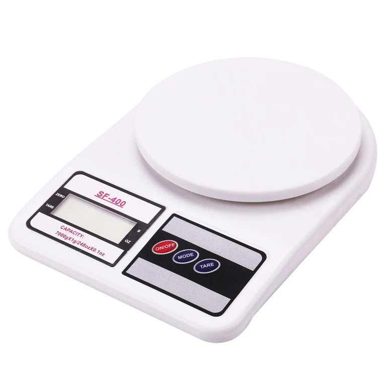 2023 Electronic Kitchen Scale SF-400 Digital Weight Measuring Scale Battery Power Plastic Platform 10kg Capacity 1g Precision