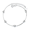 Fashion Korean Charm Bracelets Jewelry S925 Sterling Silver Simple Heart-Shaped Box Chain Women's Silver Bracelet