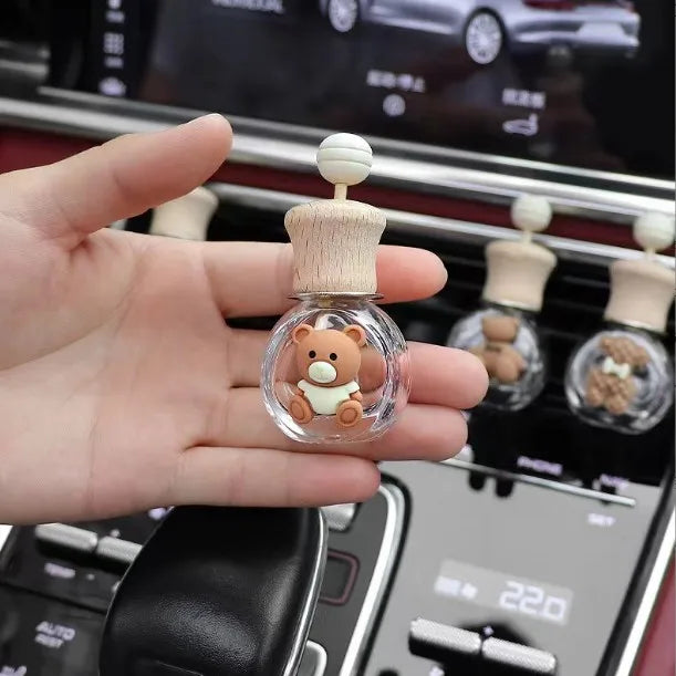 Fancy Car air Refresher Bottle Empty Car air Freshener Perfume Glass Bottle 8ml Essential Diffuser Car Perfume Bottle with Clips