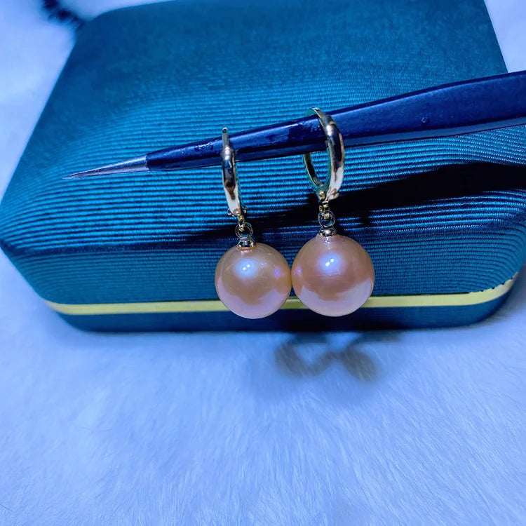 Certified New Edison Round Beads Freshwater Pearl Ear Clip Earrings Short and Simple Temperamental Earrings Female Accessories