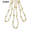 WT-JN221 Gorgeous Fashion Natural Freshwater Pearl Choker Necklace 16 Inch Long Women Irregular Pearl Beads Necklace for Wedding