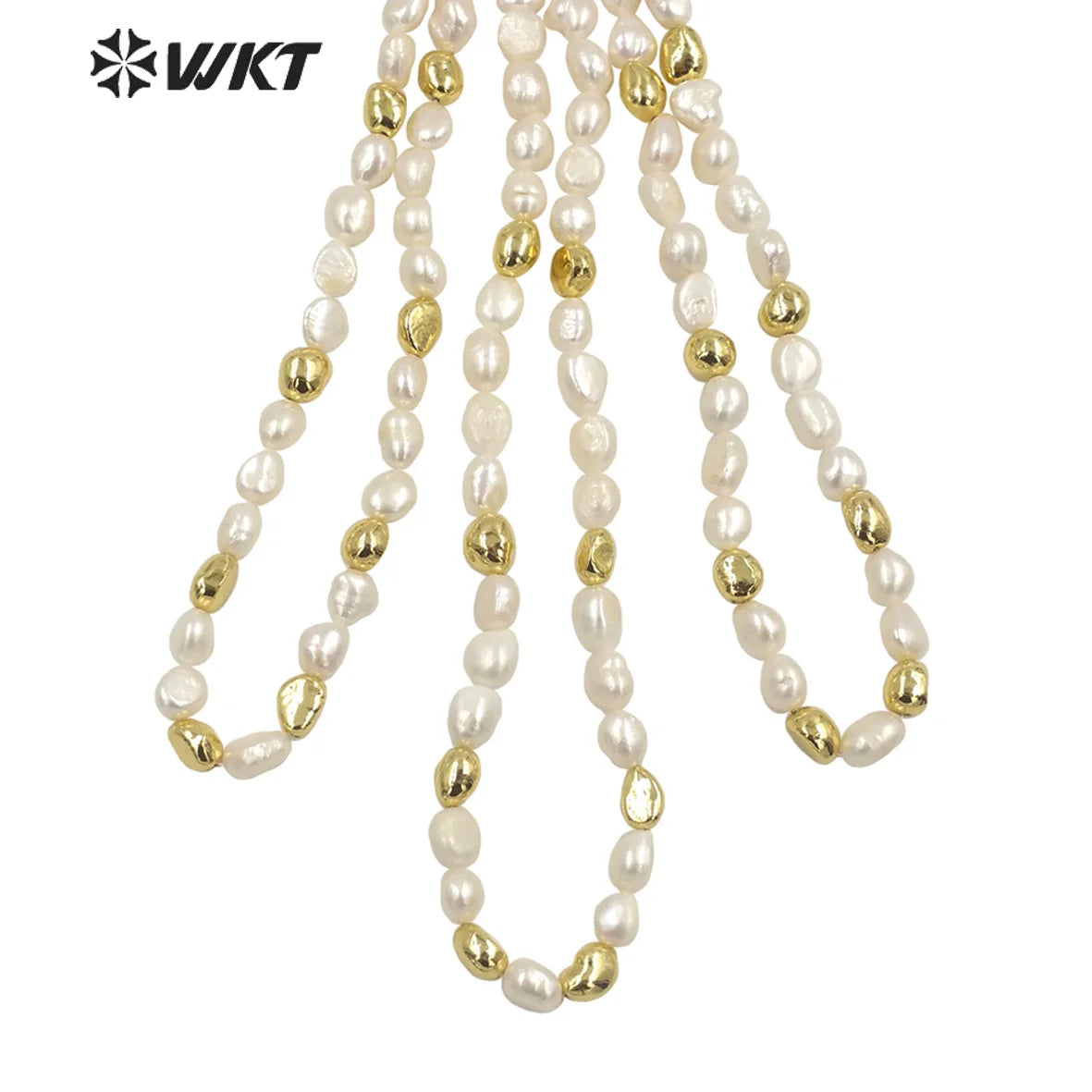 WT-JN221 Gorgeous Fashion Natural Freshwater Pearl Choker Necklace 16 Inch Long Women Irregular Pearl Beads Necklace for Wedding