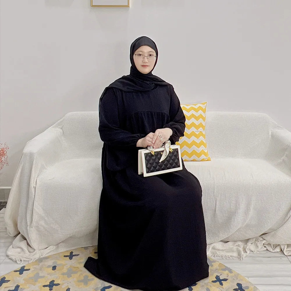 Loriya Wholesale Closed Abaya Women Clothing Islamic Dubai Pakistan Plus Size Black Abaya Women Muslim Dress