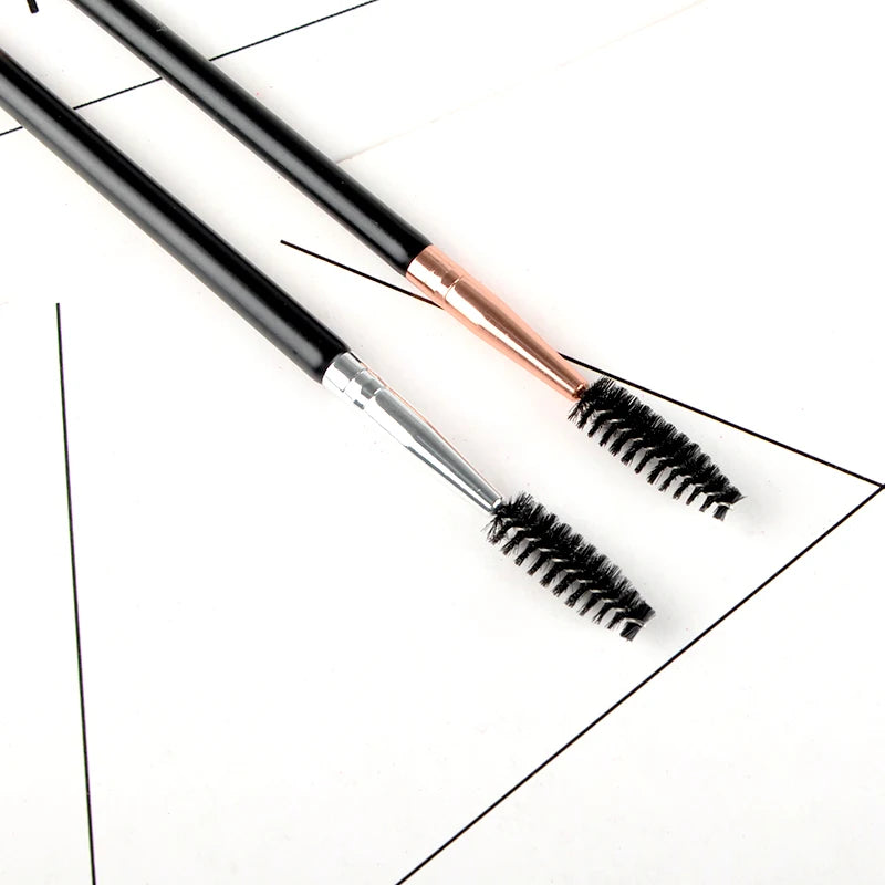 Professional Eyebrow Brushes Makeup Tools Ultra Thin Angled Rose Gold Double Ended Eyebrow Brush Set
