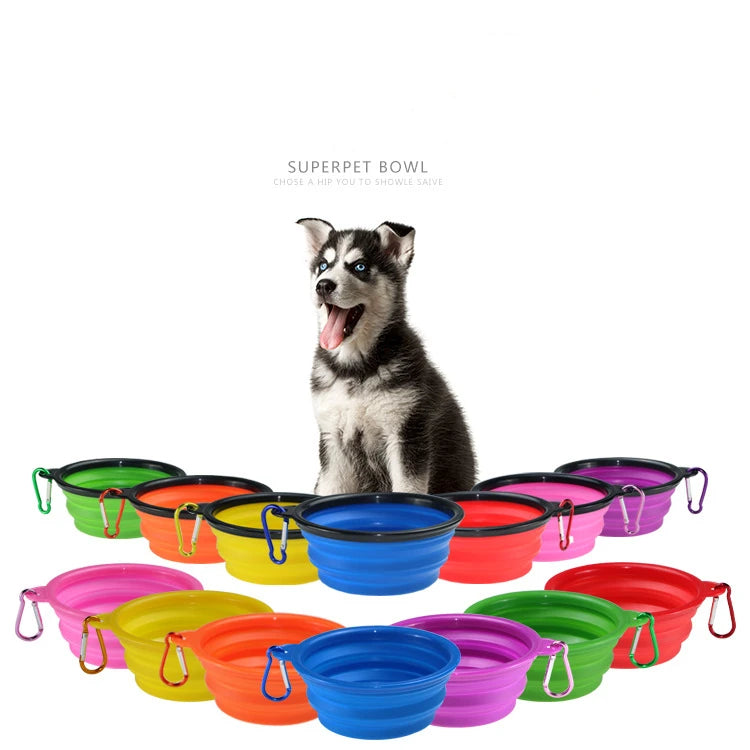 Manufacturer Wholesale Foldable Carrier Portable Pet Dog Collapsible Bowl