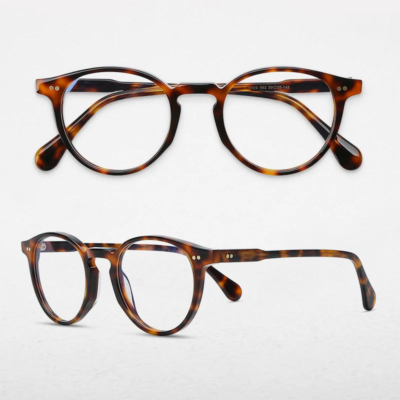 Shenzhen High-quality Sunglasses UV400 Round Thin Frame Retro Glasses Acetate Men's Optical Glasses Frame