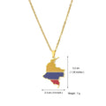 BINSHUO Wholesale Custom Stainless Steel Jewelry Drop Oil Colombia Nation Map Flag Men Pendant Charm Couples Necklace for Women