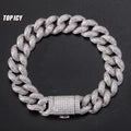 12mm 15mm 18mm Full Diamond CZ Brass Gold Plated Miami Cuban Link Chain Iced Out Shiny Top Quality Premium Hip Hop Chain Jewelry