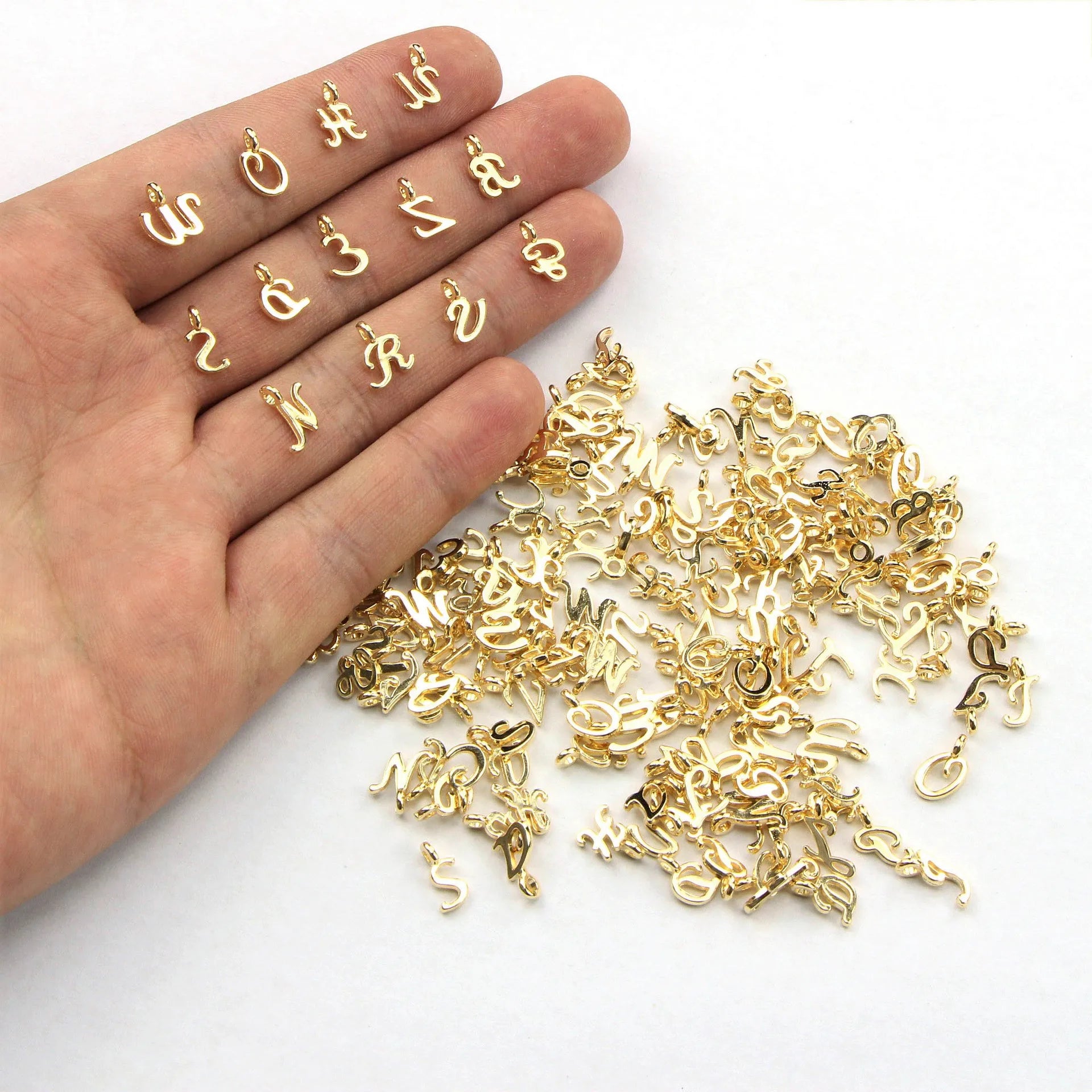 Gold-tone Accessories Bracelet DIY Components Set of 26 Alphabet Pendant Accessories