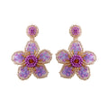Handmade Bohemian Flower Drop Earrings for Women with Big Seed Beads Sequins Silver Plated New Design for Weddings Parties Gifts