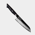 Konoll BLACK FORGING 180mm Santoku Knife 3 Layers USA BG-42 Powder Steel Ebony Handcrafted Forged Kitchen Knife