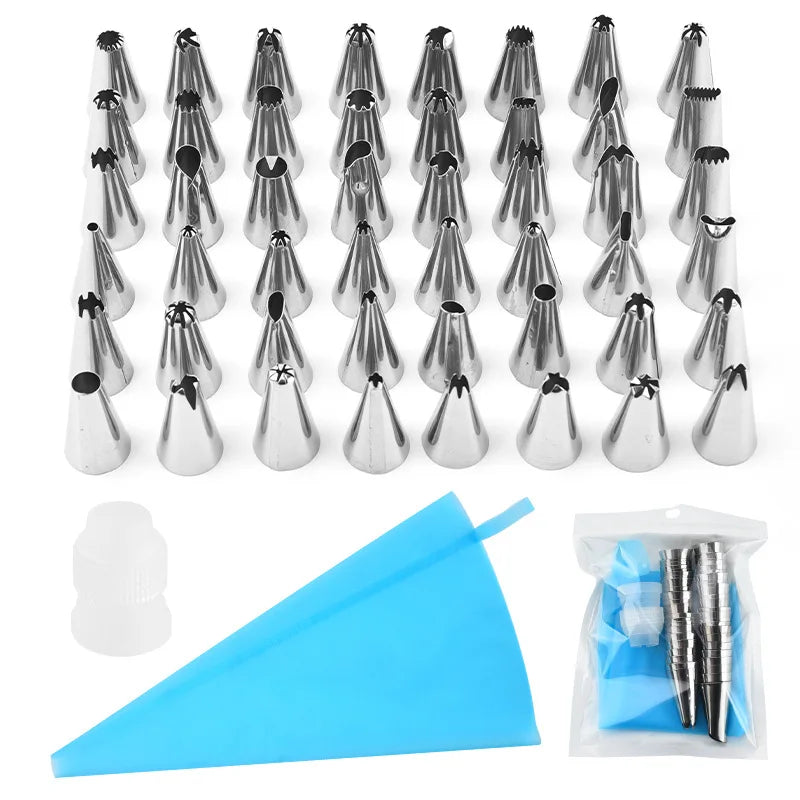 Best Selling Cake Baking Tools Stainless Steel Decorating Nozzle Set Russian Icing Nozzle