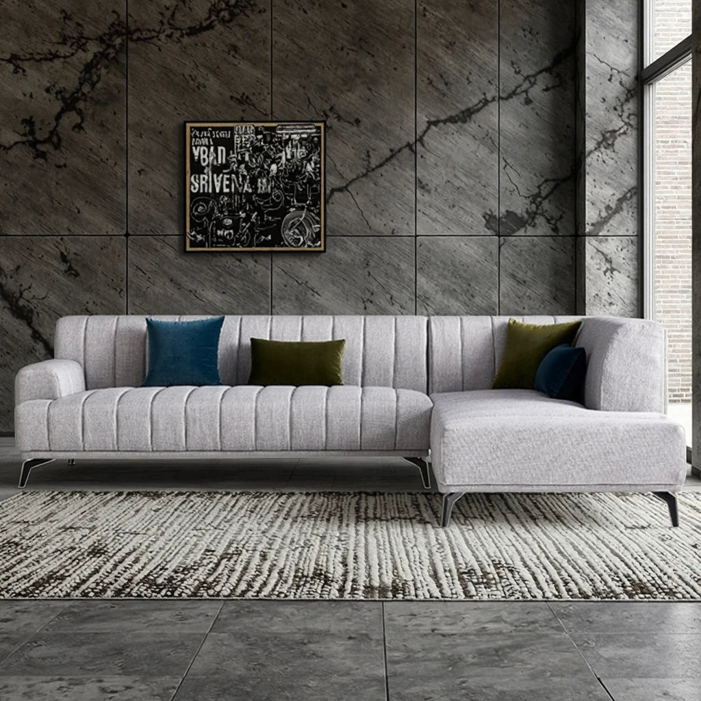 Custom Zhida European Italy Modern Luxury Villa Home Furniture Living Room L Shape Fabric Sofa Set