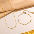 Wholesale Stainless Steel Necklace 18K Gold Plated Beaded Chain Bracelet Necklace for Women and Girls