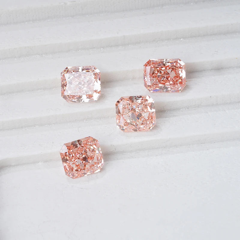 Starsgem IGI Diamond Fancy VIVID Pink Color Radiant Cut Loose Stone CVD Lab Grown Diamond