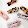 MIO Women's Fashion Korean Pins Acetate Hair Clip Elegant Gold Geometric Hollow Acrylic Hair Clip Hairpins for Girls