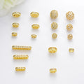 5 Holes Accessories Full Crystal Spacer Beads Golden Hexagon Spacer Beads Bar Link Connectors for Bracelet Necklace DIY