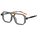 2022 Classic Retro Men's Square Sunglasses Gray Frame Clear Vintage Shades Hip Hop Style PC Material