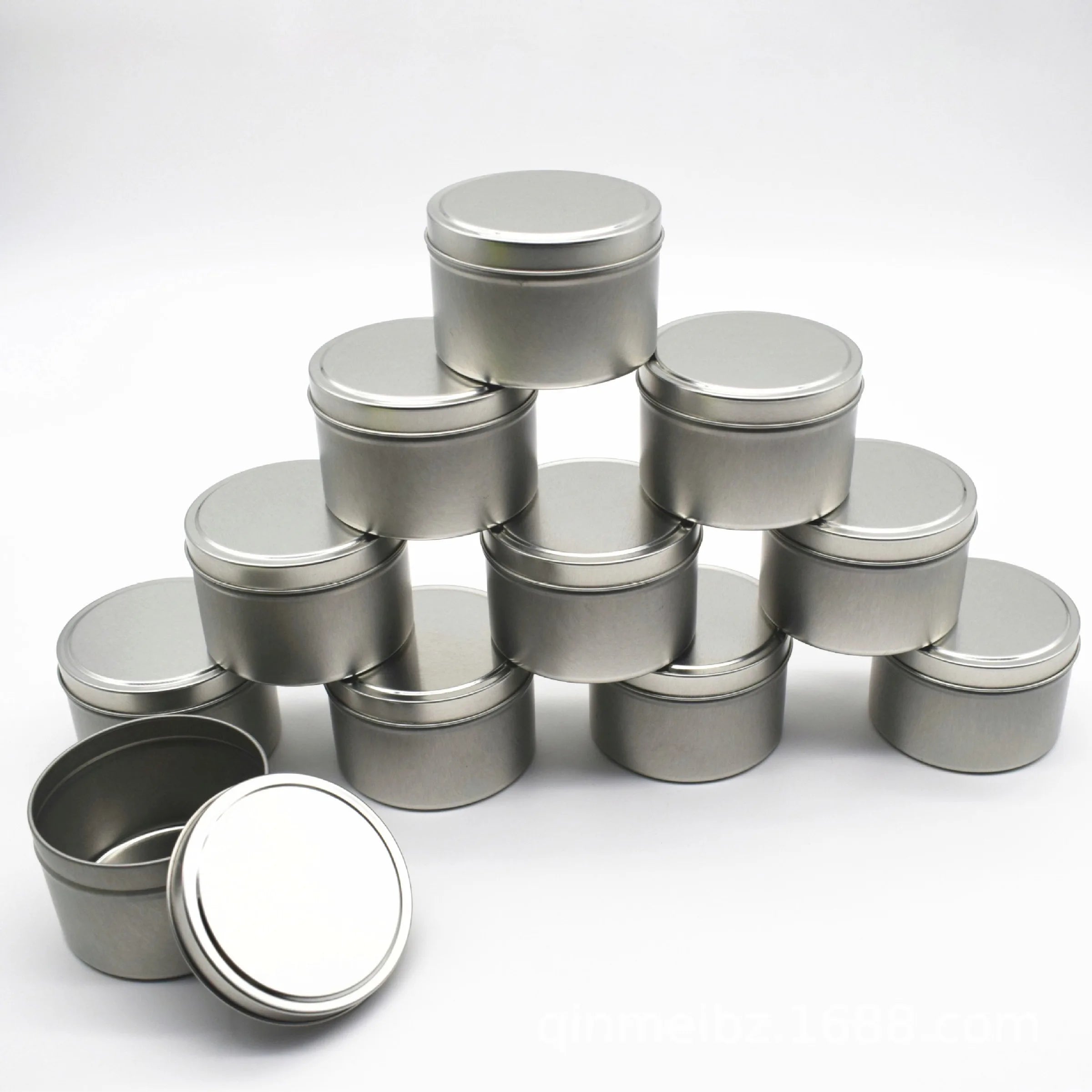 Wholesale 6oz Gold Silver Black Round Decorative Gift Empty Tin Can Jars Metal Candle Tins