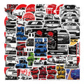 50Pcs JDM Japanese Refit Racing Stickers Decorative Label for Luggage Laptop Guitar Notebook Skateboard Vinyl Waterproof Sticker