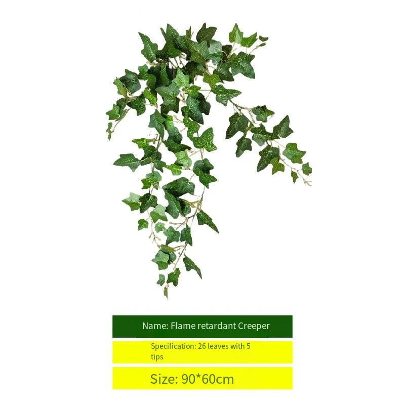 UV Protective and Flame Retardant Artificial Greenery Stems Grass Shrubs Outdoor Green Wall Fireproof Fake  Bundle Hanging Plant