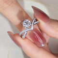 Messi Jewelry MSR-927 14k 1ct Round Cut Lab Diamond Women Jewelry Ring Luxury Engagement Ring Style