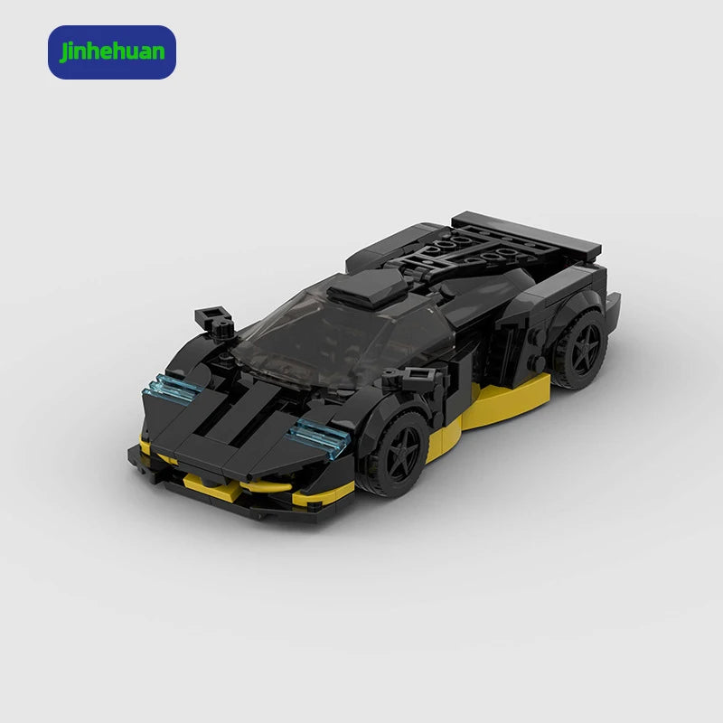 Creative Brand New Bricks Black and Yellow Supercar Assembled Model Toys for Kid Gift Building Block Sets Car