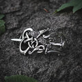 Vintage Silver Viking Dragon Hair Clip Barrette Stick Slip Vintage Women's Hair Accessories