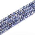 Natural Abacus Sodalite Rondelle Spacer Beads Blue Stone Jasper Gemstone Beads Loose Beads for Bracelet Jewelry Making