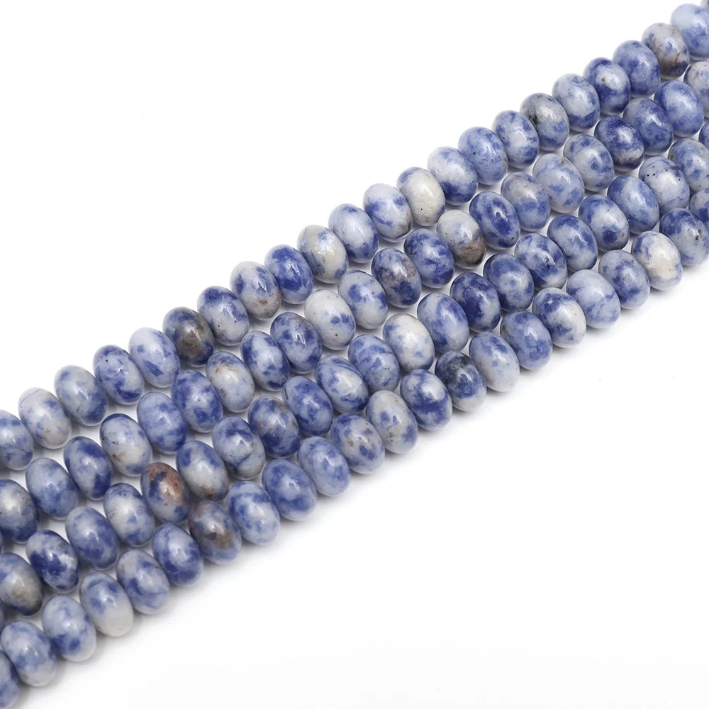 Natural Abacus Sodalite Rondelle Spacer Beads Blue Stone Jasper Gemstone Beads Loose Beads for Bracelet Jewelry Making