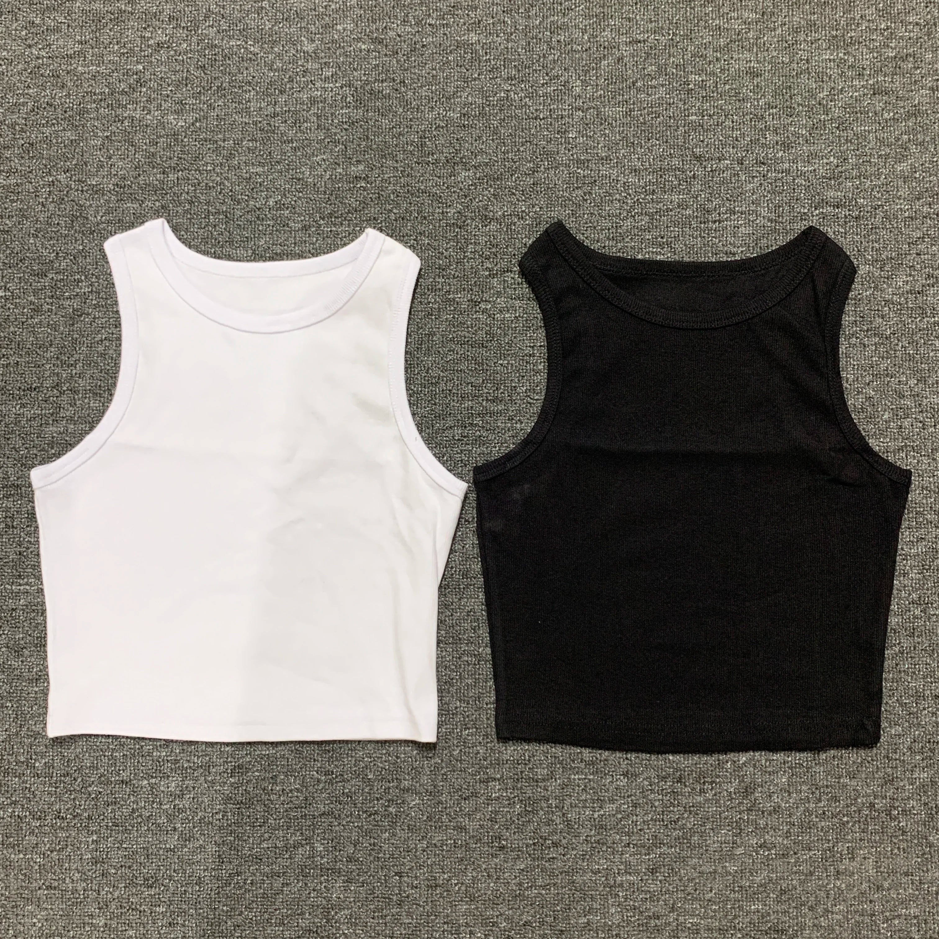Custom T-shirts for Women Pure Cotton Sleeveless T-shirts Women's T-Shirts 100% Cotton Custom logo Blank Ribbed Knit t Shirt