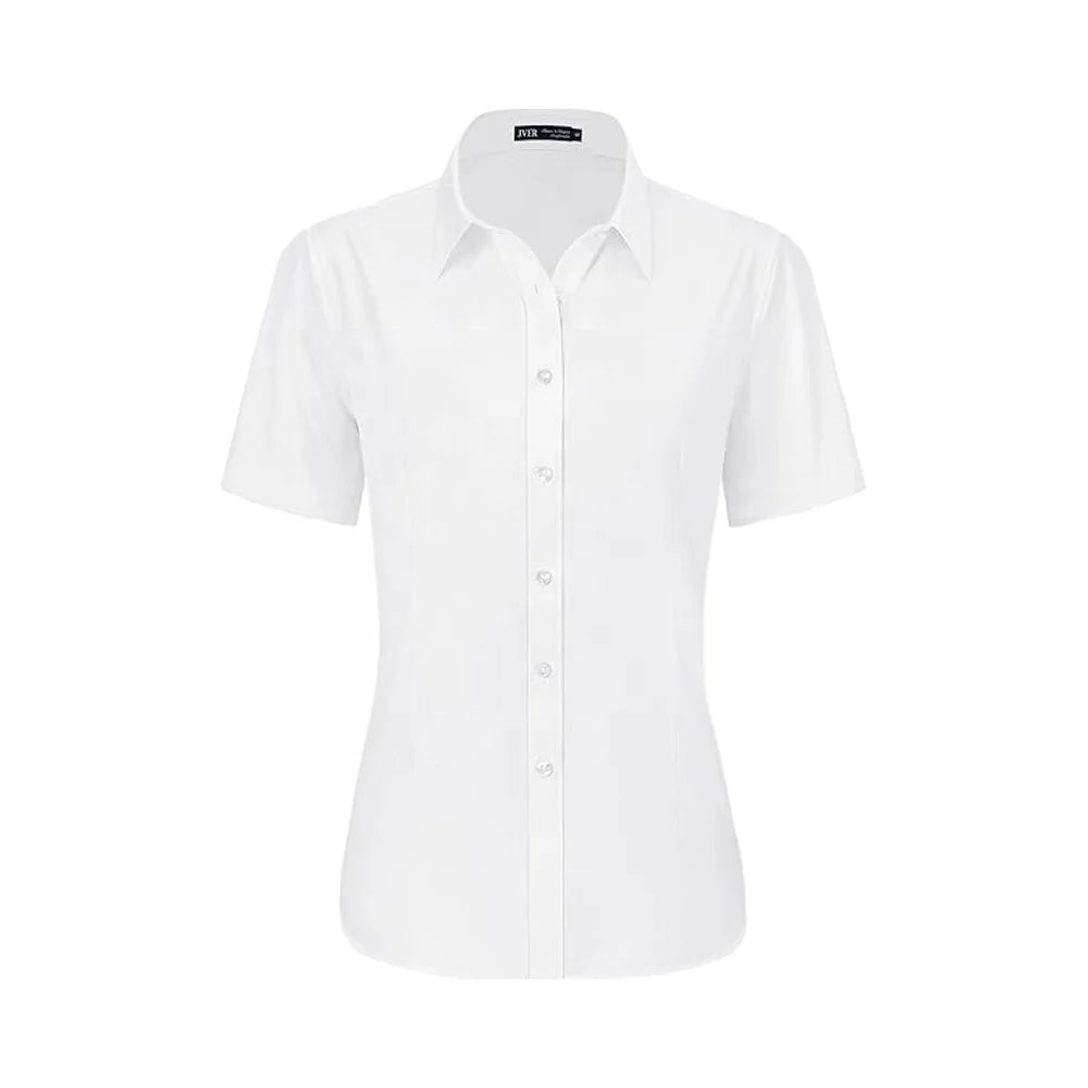 Stripes Slimming Formal Work Clothes Bank Short Sleeve Easy Care Oxford Shirt