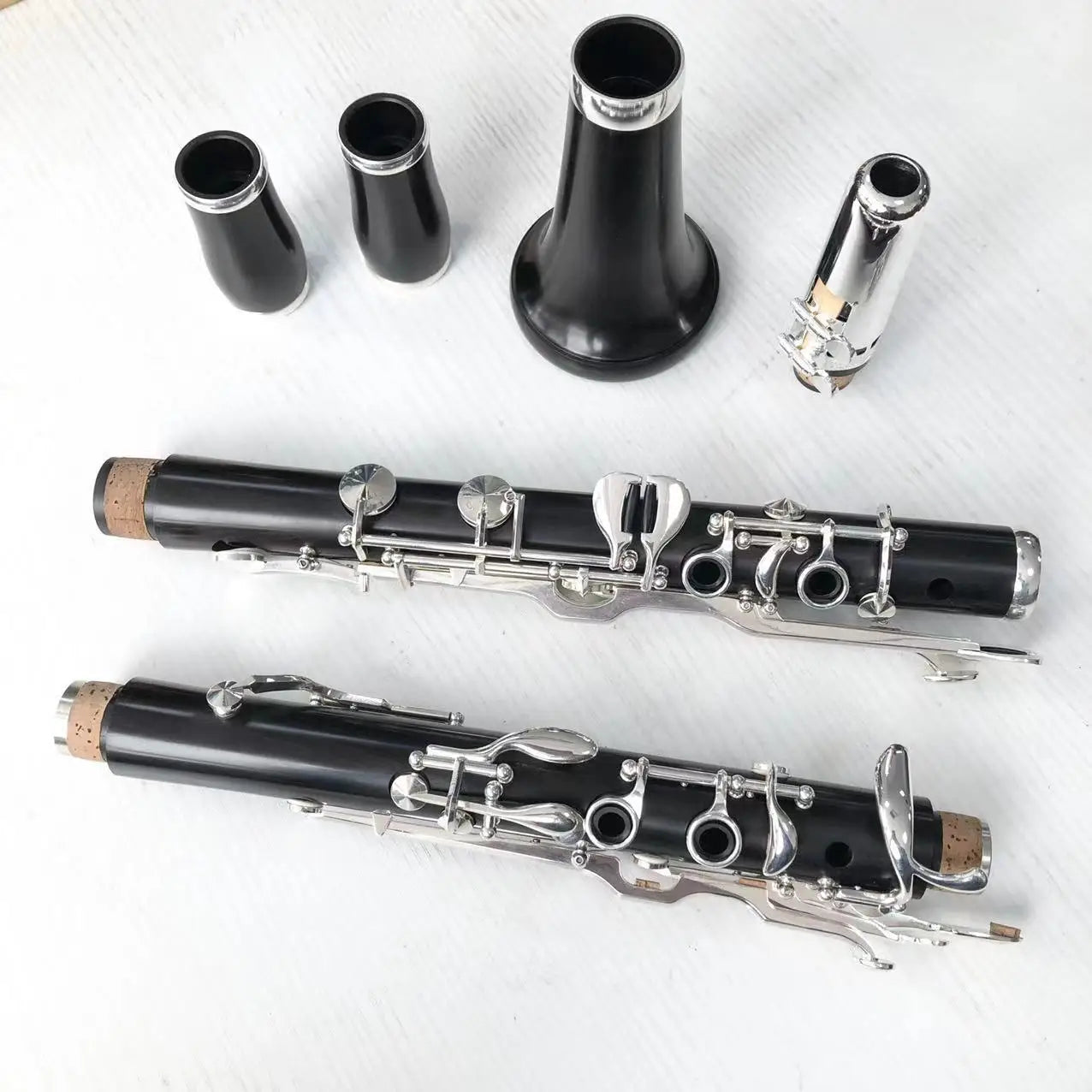 Professional G Ebony Silver Plated Clarinet With Copper Rings