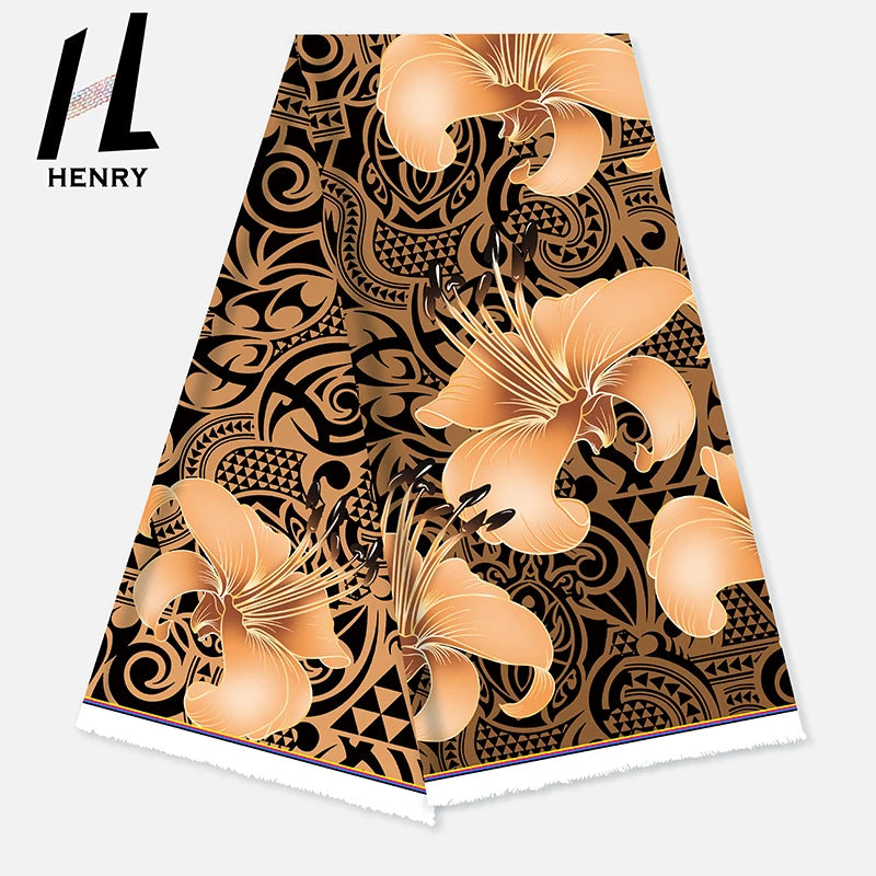 Henry Islander Style Stock Item Newest Fashion Digital Printing Polyester Fabric for Garment Lady Clothes Dress Skirt Shirt