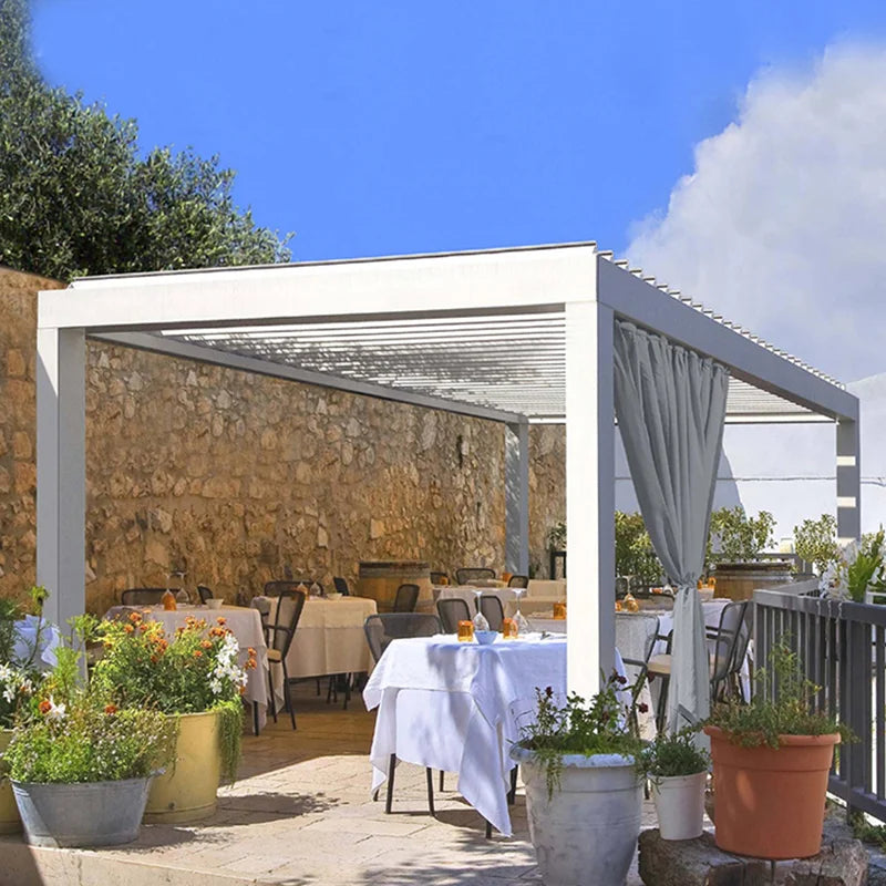 Baivilla Outdoor Freestanding Aluminum Bioclimatica Pergola Waterproof Gazebo for Backyard or Balcony Powder Coated Frame