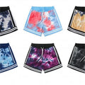 Tie Dye 2024 American Wholesale in Stock Three-quarter 100% Polyester Sports Shorts MegaBDM