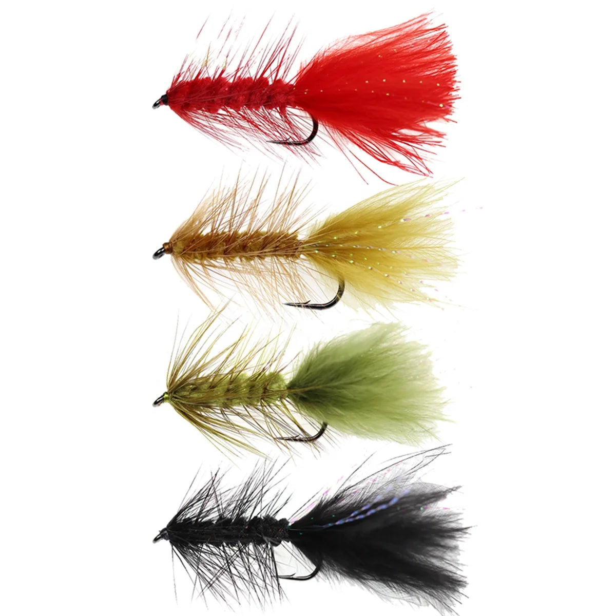 Wooly Bugger Streamers Fishing Fly Lures Olive Red Black Saltwater Fly Tying Hook Trout Flies Bait