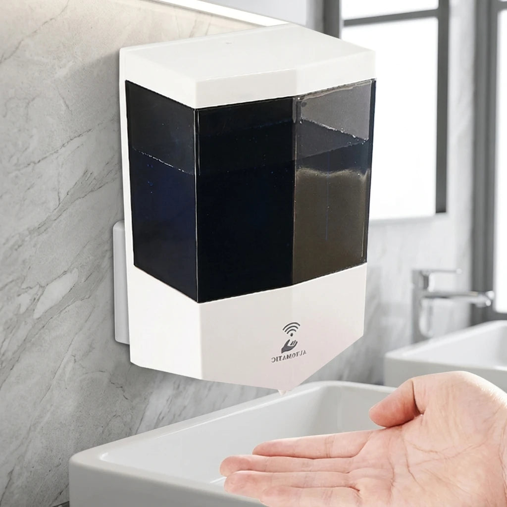 Electric 600ml Modern Wall Mounted Double Plastic Hand Soap Dispenser for Kitchen Bathroom Home & Hotel Use