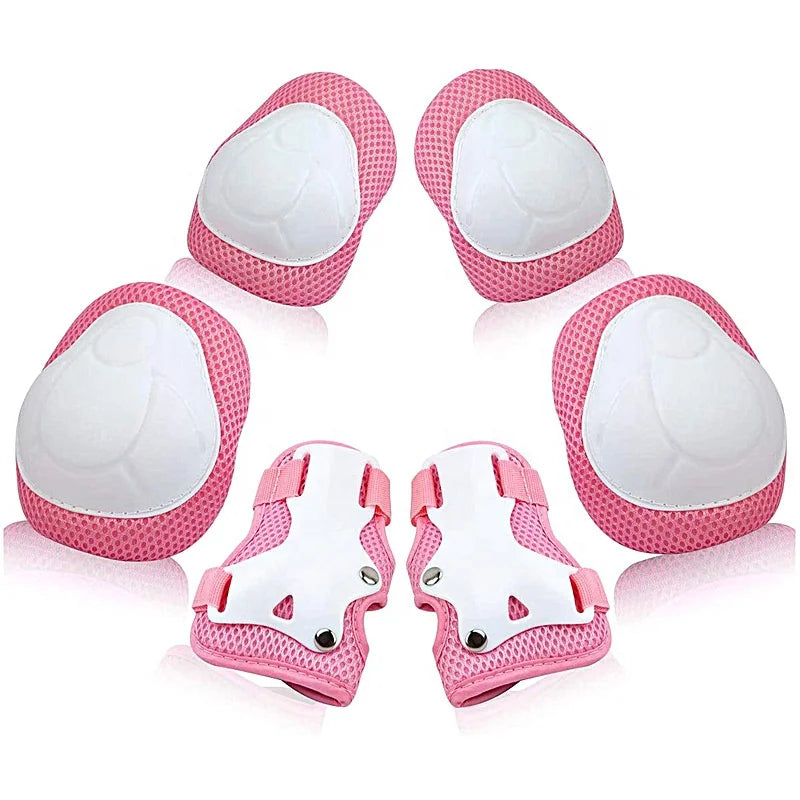6pcs Set Protective Gear for Kids Hard Shell Knee Elbow Wrist Pads Scooter Skateboard Sport Pads Guards for Kids' Outdoor