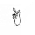 Fashion Trendy Body Jewelry Charm Brass Non Piercing Cubic Nose Rings Rose Gold Plated U Shaped Rabbit Nose Clip Wedding Gift