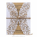 Laser Cut Invitation Cards Kraft Insert Brown Paper Customized Laser Invitation Cards with Kraft Envelopes Birthday Cards