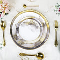 Nordic Round Ceramic Tableware Pizza Snack Plate Modern Gold Marble Steak Dish for Home Hotel Restaurant