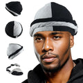 HZM-22367 Two Tone Men Silky Durag Hip-hop Rapper Doo Rag Long Tail Du Rag Headwraps Turban
