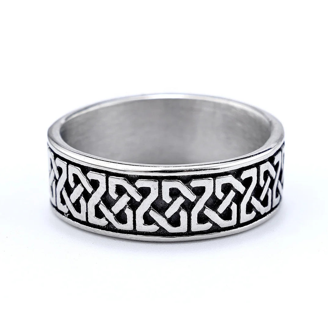 Wholesale Men's Stainless Steel Ring Retro Viking Totem Style Trendy Fashion Jewelry with Plating for Engagement Gift Party