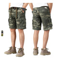 Summer Men'S 100% Cotton Camouflage Cargo Pants Casual Fashion Straight Knee Length of Pants With Belt Soft Loose Shorts