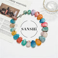 Fashionable Men's Classic Agate Beaded Necklace Crystal & Rhinestone Jewelry for Gift
